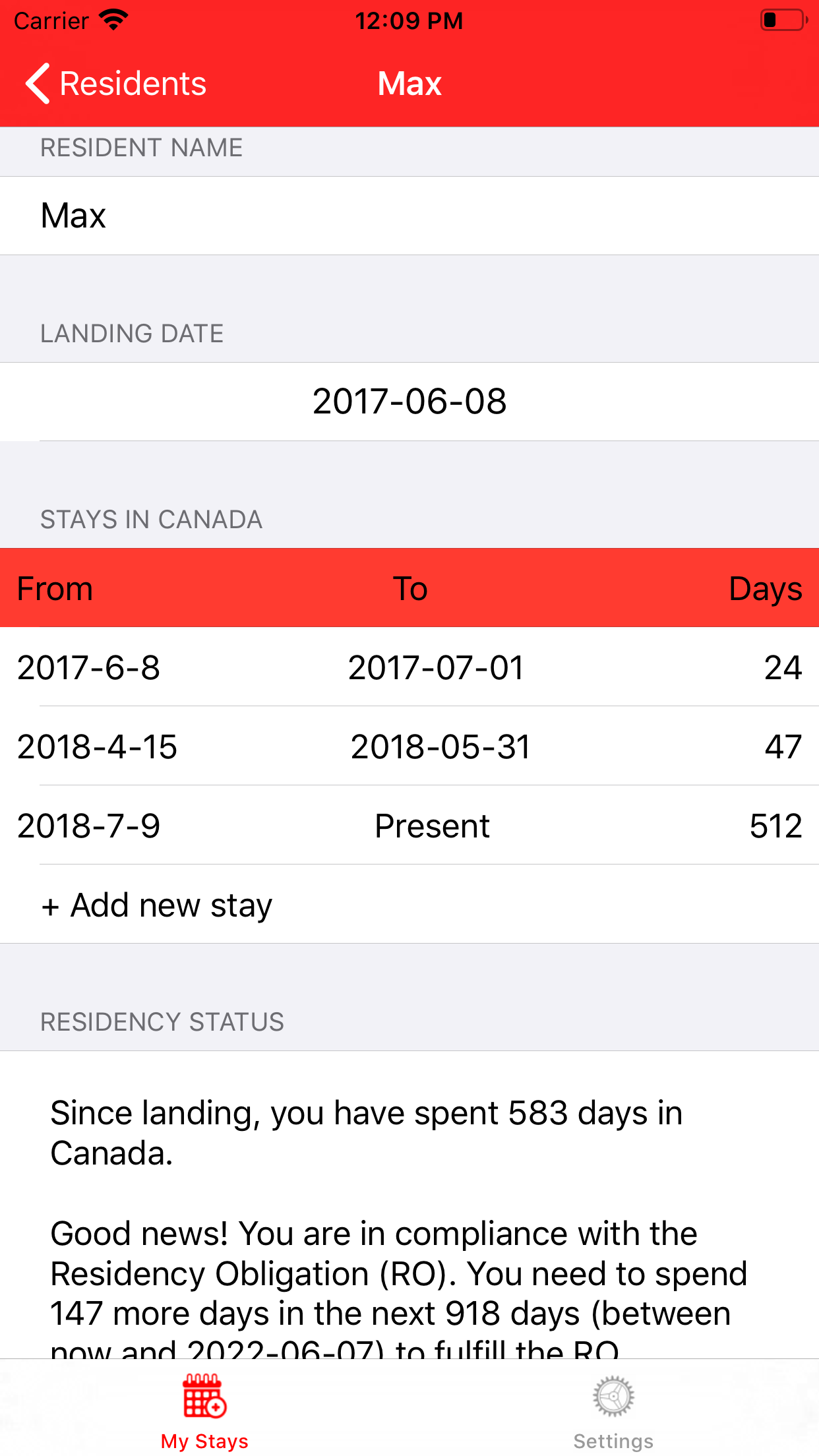 App screenshot